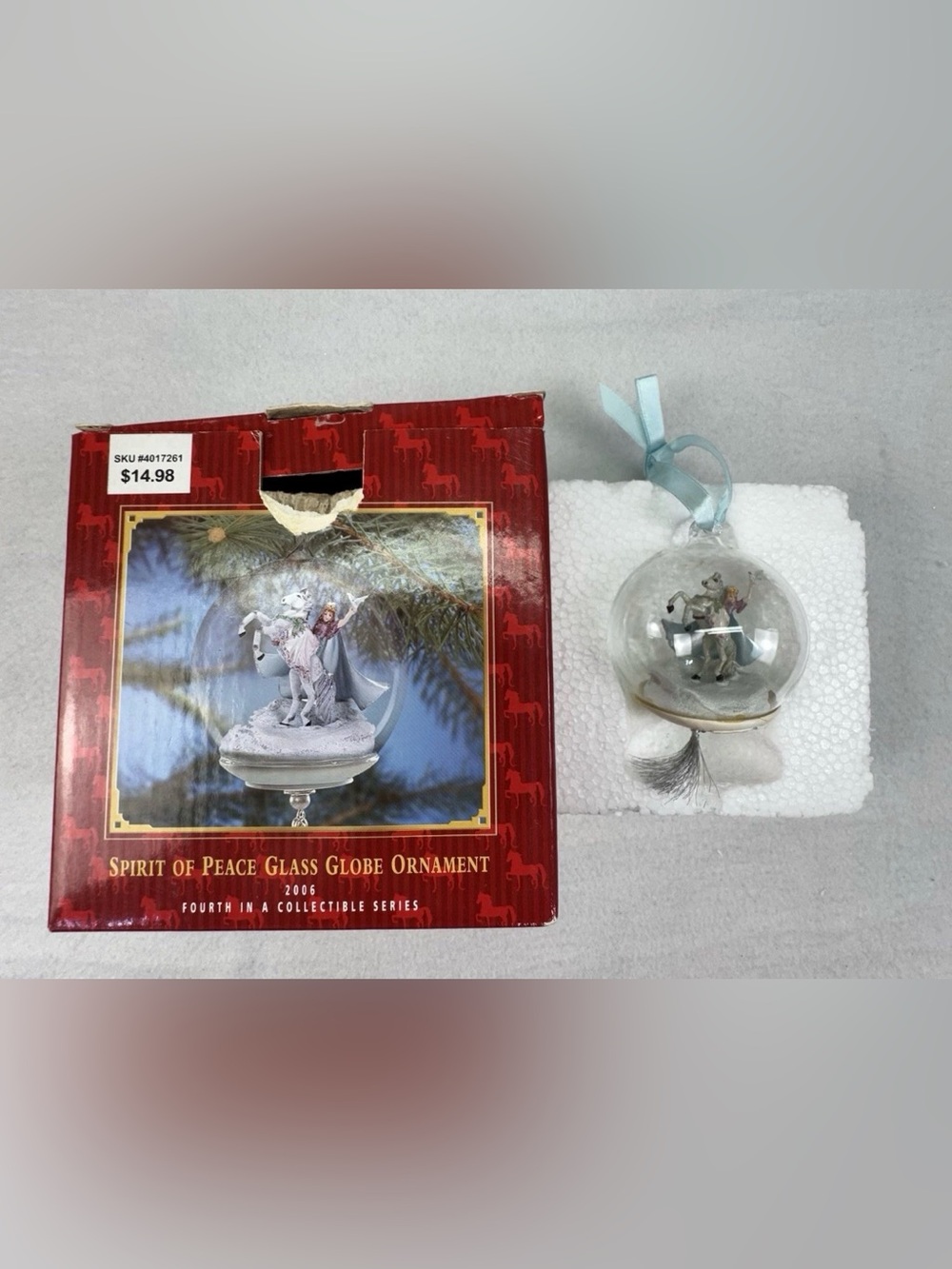 Breyer Spirit of Peace Glass Globe Ornament 2006 Horse Angel 4th Series